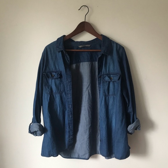 Smart Set Tops - ‘Smart Set’ Blue Denim Button Up Jean Shirt